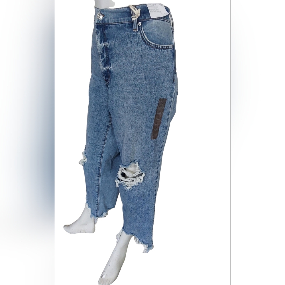 Jessica Simpson Harmony Distressed High Rise Slim Straigh Blue Jeans Size 16w - Picture 4 of 6